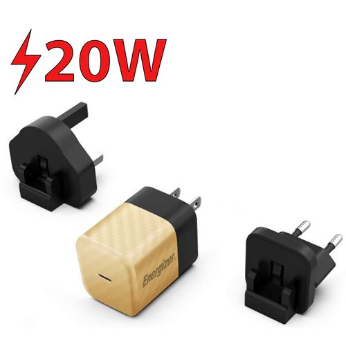 Ładowarka sieciowa ENERGIZER Ultimate Multiplug GaN 20W PD Złoty