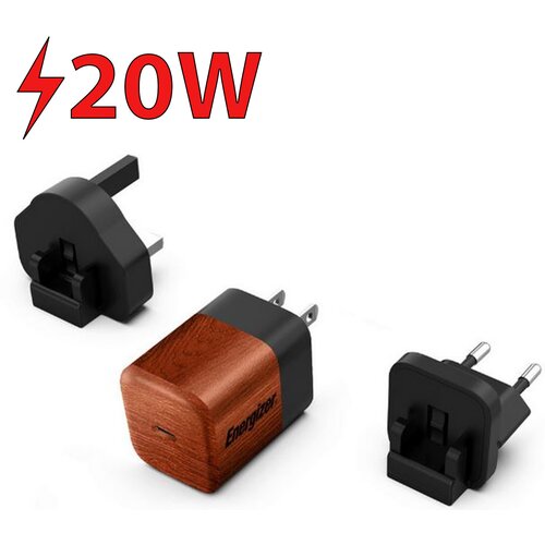 Ładowarka sieciowa ENERGIZER Ultimate Multiplug GaN 20W PD Brązowy