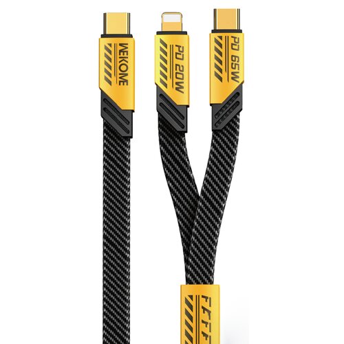 Kabel USB-C - Lightning/USB-C WEKOME WDC-2w1 Mecha Series 65W 1.2 m Żółty