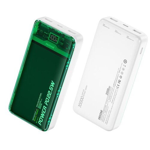 Powerbank WEKOME WP-351 Vanguard Series 20000 mAh 22.5W Biało-zielony