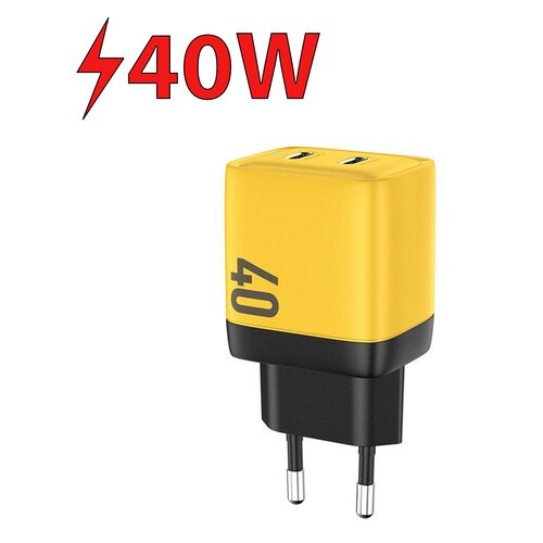 Ładowarka sieciowa WEKOME WP-U128 GaN 40W Żółty