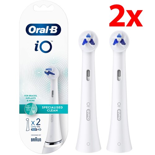 Oryginalna końcówka szczoteczki ORAL-B iO Specialized Clean Biały (2 szt.) (Dla osób noszących aparaty ortodontyczne)