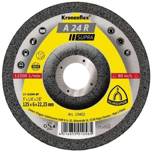 Tarcza do szlifowania KLINGSPOR A 24 R Supra 13402 125 mm