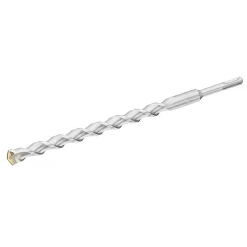 Na zdjęciu widoczne jest metalowe wiertło o spiralnym kształcie, z wyraźnie zaznaczoną końcówką do wiercenia. Produkt ma srebrzysty kolor i gładką powierzchnię.