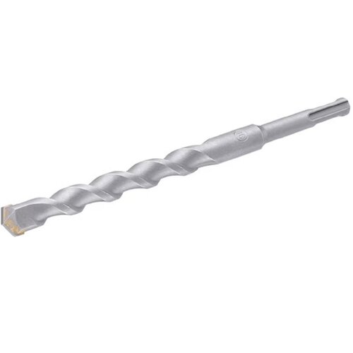 Na zdjęciu widoczne jest metalowe wiertło o spiralnym kształcie, z wyraźnie zaznaczoną końcówką i gładkim trzonkiem. Produkt ma srebrzysty kolor i nie zawiera żadnych widocznych napisów ani logo.