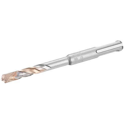 Na zdjęciu znajduje się metalowe wiertło z widocznymi spiralnymi rowkami i gładkim uchwytem. Na uchwycie wiertła widnieją oznaczenia: "90", "77", oraz logo "STANLEY".