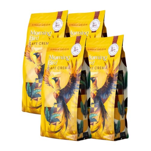 Kawa ziarnista MORNING BIRD Cafe Crema Arabica 4 x 1 kg