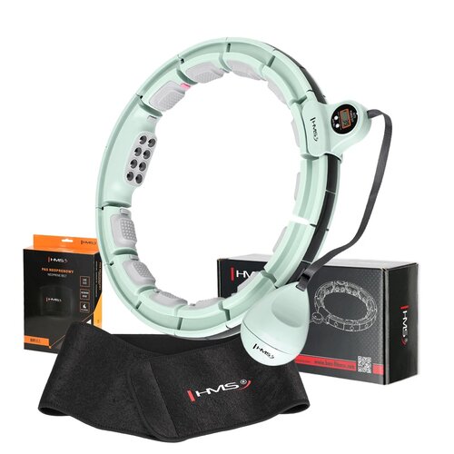 Hula hop HMS HHM13 Zielony + pas wyszczuplający BR163 Czarny