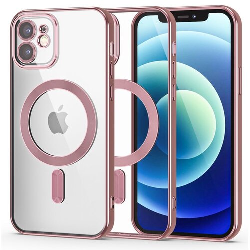Etui TECH-PROTECT MagShine Magsafe do Apple iPhone 12 Różowe złoto