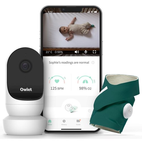 Niania elektroniczna OWLET Cam 2 & Smart Sock 3 monitor oddechu Zielony
