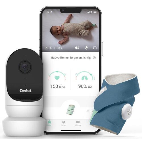 Niania elektroniczna OWLET Cam 2 & Smart Sock 3 monitor oddechu Granatowy