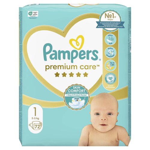 Pieluchy PAMPERS Premium Care Rozmiar 1 (72 szt.)