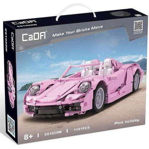 Klocki plastikowe CADA Make Your Bricks Move Kabriolet Pink Holiday C61029W