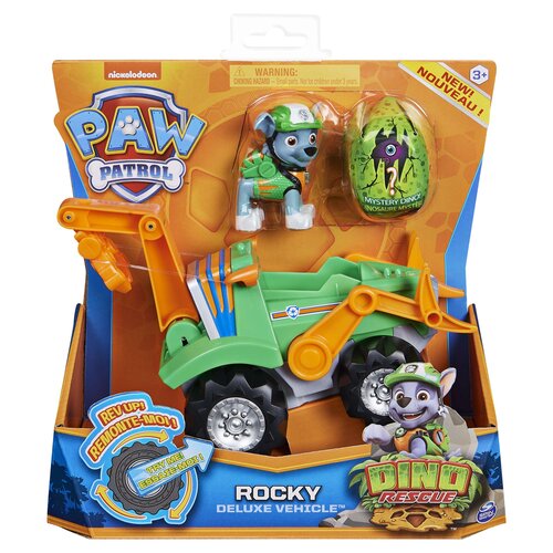 Samochód SPIN MASTER Psi Patrol Rocky Deluxe Dino Rescue + figurka