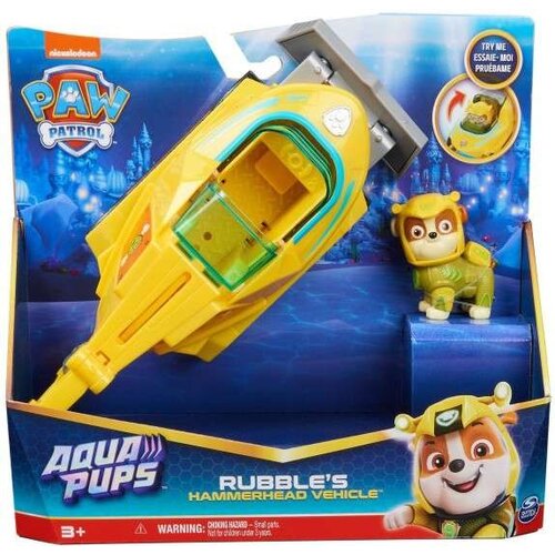 Pojazd SPIN MASTER Psi Patrol: Aqua Pups Ryba + figurka Rubble