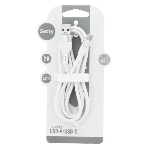 Kabel USB - USB-C SETTY KSA-C-1.220 2A 1.2 m Biały