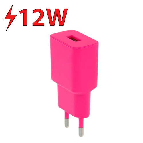 Ładowarka sieciowa SETTY LSIM-A-129 2.4A 12W Różowy