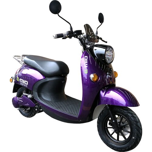 Skuter elektryczny E-MIO Destina z kufrem 50km 10" Fioletowy