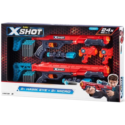 Zestaw wyrzutni ZURU X-Shot Excel Double Hawk Eye & Double Micro Combo 36278