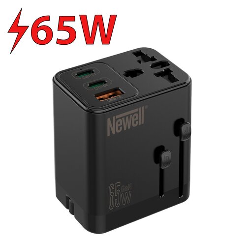 Ładowarka sieciowa NEWELL GaN Travel adapter NL3821 65W Czarny