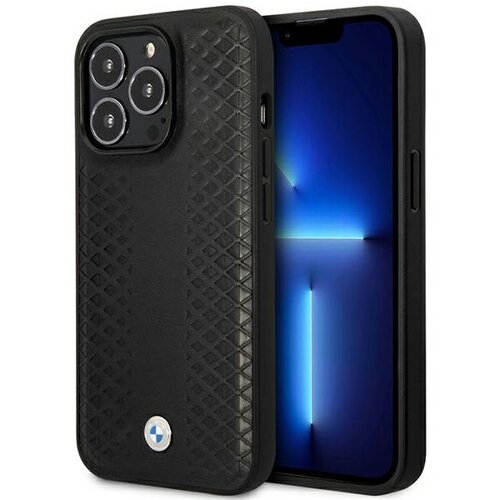 Etui BMW Leather Diamond do Apple iPhone 14 Pro Czarny