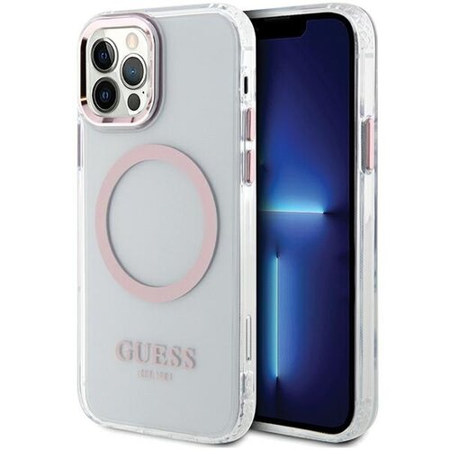 Etui GUESS Metal Outline do Apple iPhone 12/12 Pro Różowy