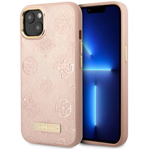 Etui GUESS 4G Peony Logo Plate do Apple iPhone 14 Różowy