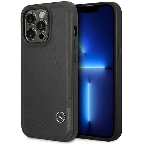 Etui MERCEDES Leather Wave Pattern do Apple iPhone 14 Pro Czarny