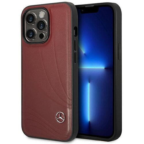 Etui MERCEDES Leather Wave Pattern do Apple iPhone 14 Pro Czerwony