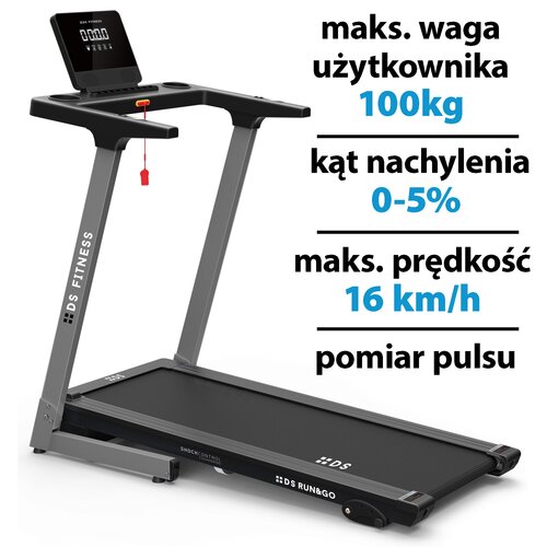 Bieżnia elektryczna DS FITNESS Run&Go K11420 1100W 16km/h