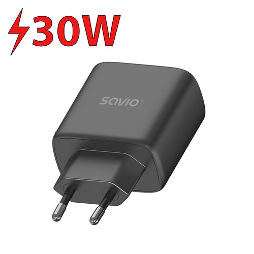 Ładowarka sieciowa SAVIO LA-06/B 30W Czarny
