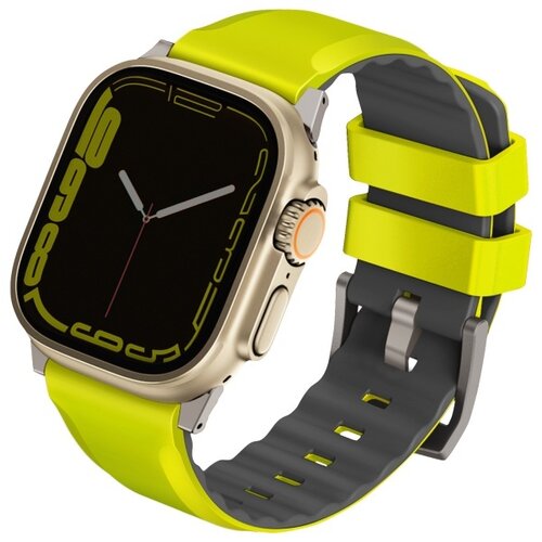 Pasek UNIQ Linus Airosoft Silicone do Apple Watch Series (42/44/45/49mm) Limonkowy