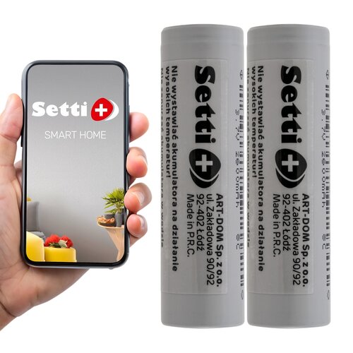 Akumulatorki Li-Ion 18650 2600 mAh SETTI+ (2 sztuki)