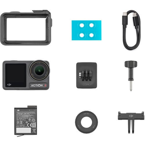 Kamera sportowa DJI OSMO ACTION 4 STANDARD COMBO, filmy 4K 120FPS, 160 minut pracy, Wi-Fi, Bluetooth
