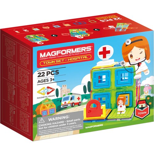 Klocki magnetyczne MAGFORMERS Town Set Szpital 005-717006