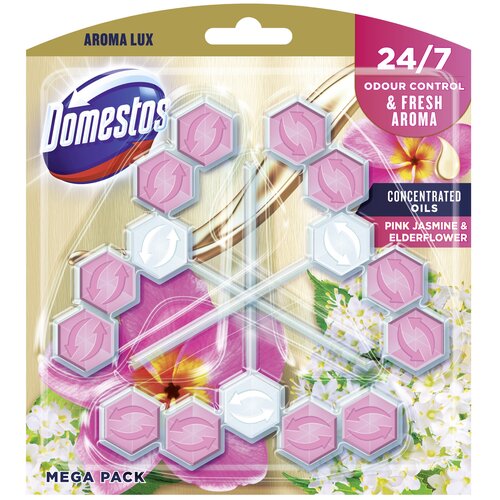 Kostka do WC DOMESTOS Aroma Lux Pink Jasmine & Elderflower 3x55g
