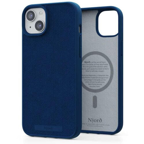 Etui NJORD BY ELEMENTS Suede Comfort+ MagSafe do Apple iPhone 15 Plus Niebieski