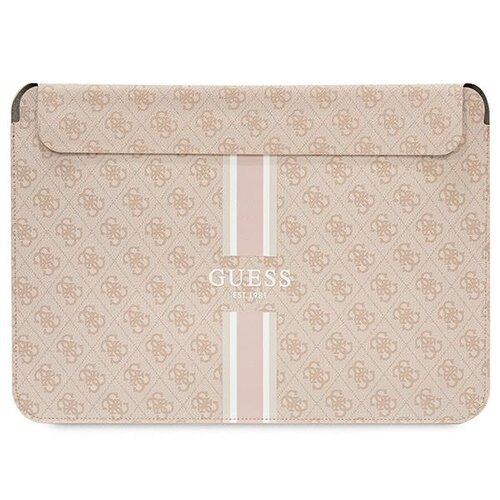 Etui na laptopa GUESS Sleeve 4G Printed Stripes 16 cali Różowy