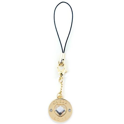 Zawieszka do telefonu GUESS Phone Strap Heart Diamond Charm with Rhinestones Złoty