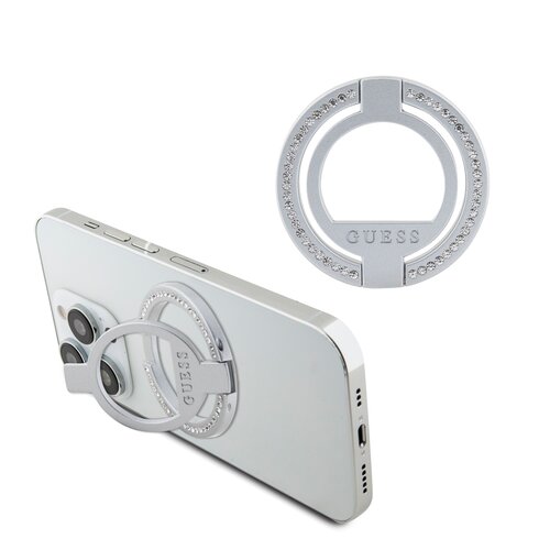 Uchwyt i podstawka GUESS Ring Stand MagSafe Srebrny