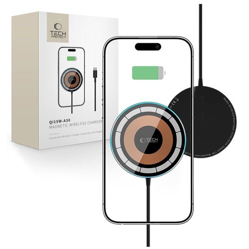 Ładowarka indukcyjna TECH-PROTECT QI15W-A30 Magnetic MagSafe 15W Czarny