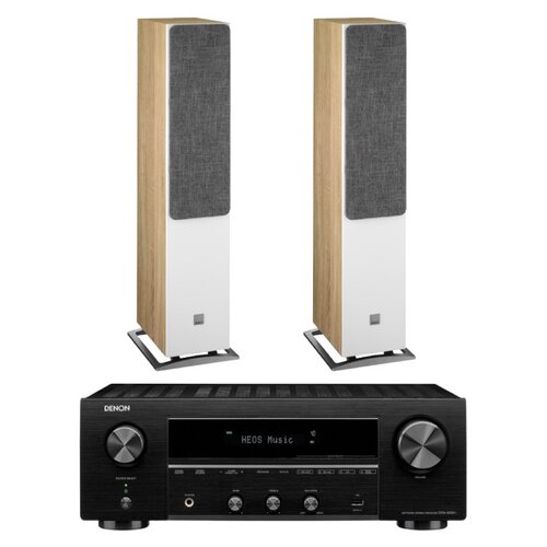 Amplituner Stereo Denon DRA-800H Czarny + Kolumny głośnikowe DALI Oberon 7 Jasny Dąb (2 szt.)