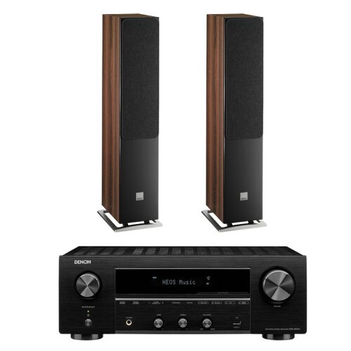 Amplituner Stereo Denon DRA-800H Czarny + Kolumna głośnikowa DALI Oberon 5 Ciemny orzech (2 szt.)