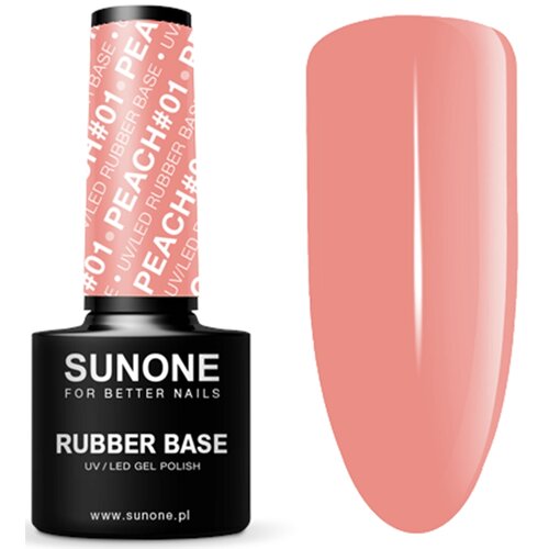 Baza hybrydowa SUNONE Rubber Base Peach 01 5 ml