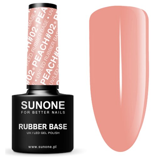 Baza hybrydowa SUNONE Rubber Base Peach 02 5 ml