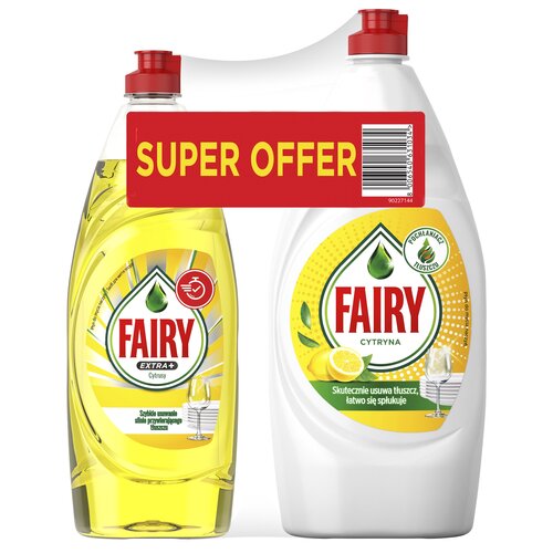 Płyn do mycia naczyń FAIRY Extra+ Cytrusy 650 ml + Cytryna 900 ml