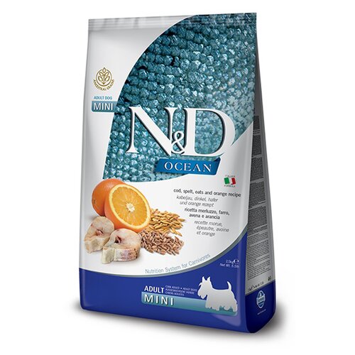 Karma dla psa FARMINA N&D Ocean Adult Mini Dorsz z orkiszem, z owsem i pomarańczą 2,5 kg