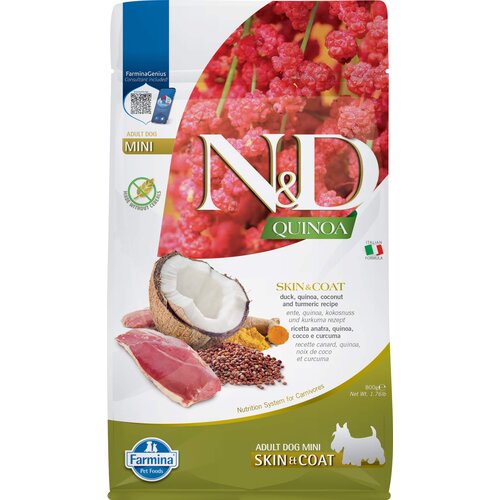 Karma dla psa FARMINA N&D Quinoa Kaczka z kokosem i kurkumą Adult Mini 800 gr
