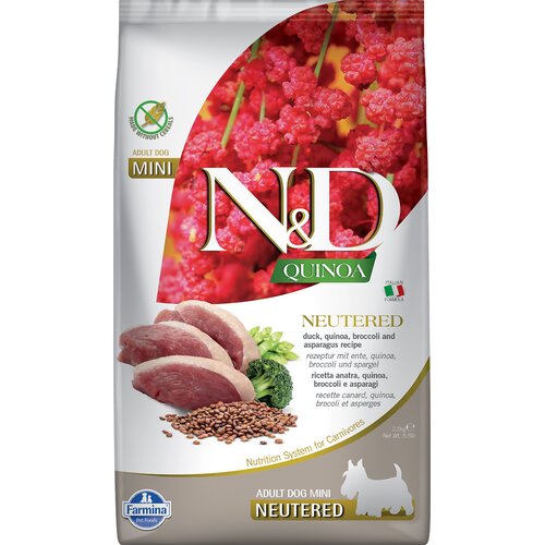 Karma dla psa FARMINA N&D Quinoa Nutered Kaczka z brokułami i szparagami Adult Mini 2.5 kg