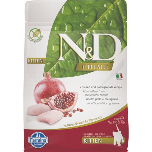Karma dla kota FARMINA N&D Prime Cat Kurczak z owocem granatu Kitten 300 g